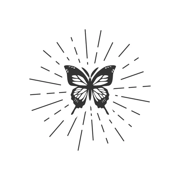 Бабочка с иллюстрациями солнечных вспышек — стоковый вектор