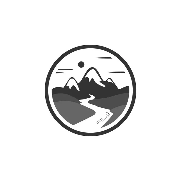 Logo vettoriale del fiume di montagna — Vettoriale Stock