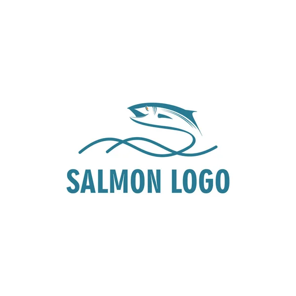 Дизайн логотипа рыбы вдохновляет волной — стоковый вектор
