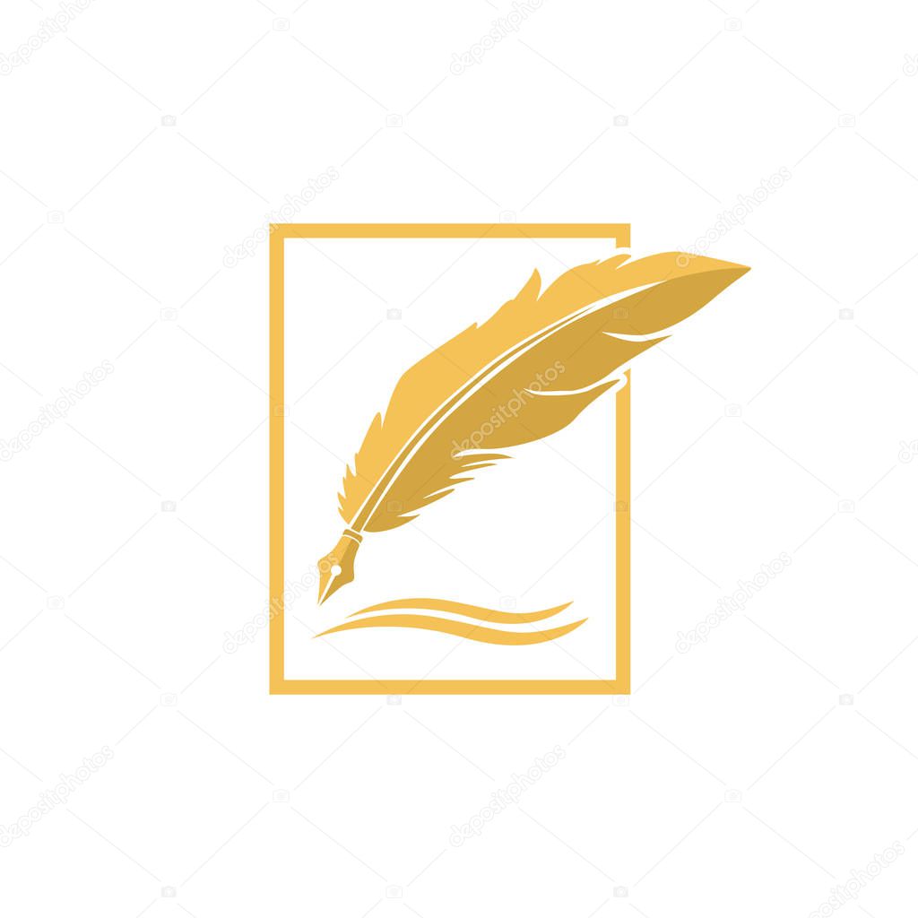 feather pen logo designs