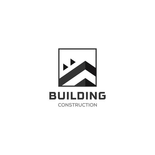 Hus abstrakt fastighet landsbygd logo typ design mall för företag. Bygga vektor Silhouette, fyrkantig logotyp — Stock vektor