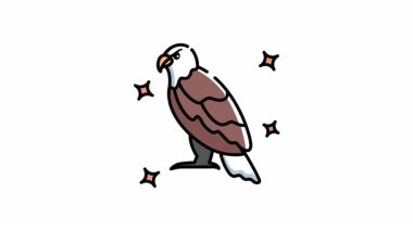 Parlayan yıldızlı kartal ikonu, özgürlüğü simgeliyor. Logolar, vatansever tasarımlar ve görkemli görüntüler gerektiren doğa temalı projeler için mükemmel..