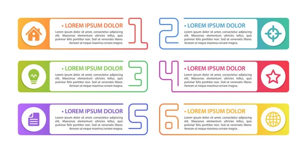 Diseño Concepto Infográfico Moderno Colorido Con Iconos Plantilla Fácil Personalizar — Archivo Imágenes Vectoriales