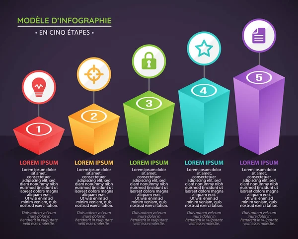 Design Conceito Infográfico Moderno Colorido Com Ícones Fácil Personalizar Modelo — Vetor de Stock