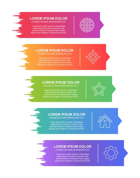 Design Conceito Infográfico Moderno Colorido Com Ícones Fácil Personalizar Modelo — Vetor de Stock