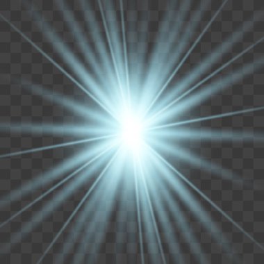 Şeffaf arka planda yıldız mavisi patlar.