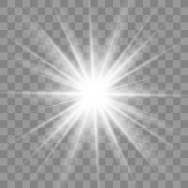 Beyaz parlayan ışık patlaması.