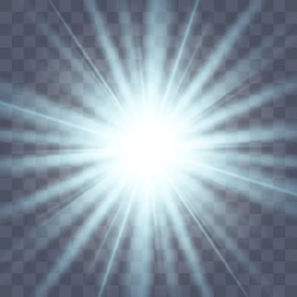 Stern blau explodiert auf transparentem Hintergrund. — Stockvektor