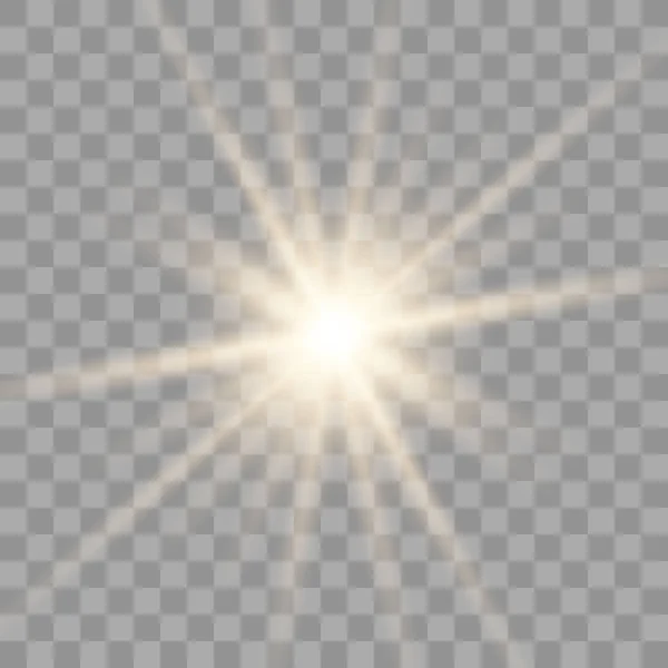 Goud gloeiende licht burst Explosion. — Stockvector