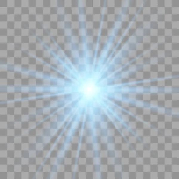 Blå glödande ljus burst explosion. — Stock vektor