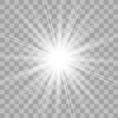 Beyaz parlayan ışık patlaması.