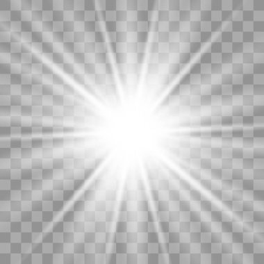 Beyaz parlayan ışık patlaması.