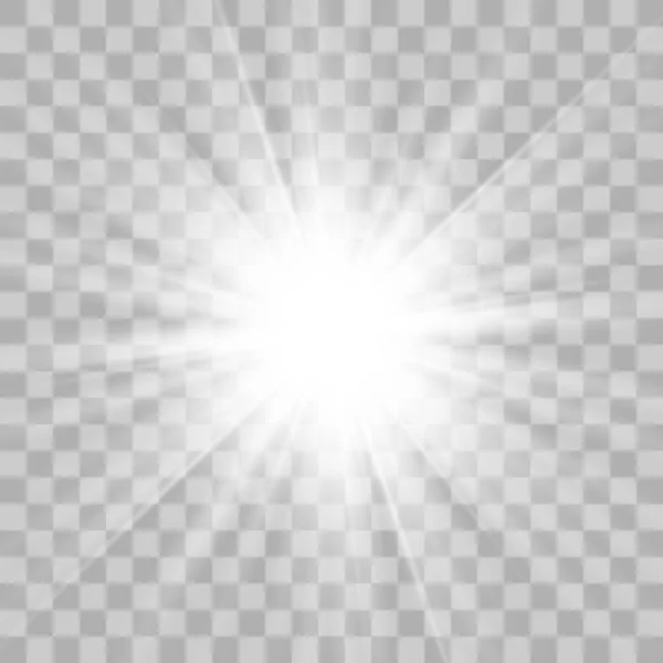 Star white esplode su sfondo trasparente . — Vettoriale Stock