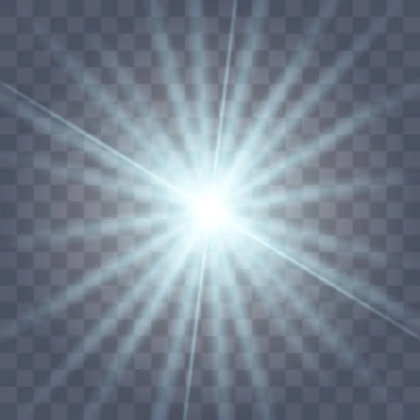 Stern blau explodiert auf transparentem Hintergrund. — Stockvektor
