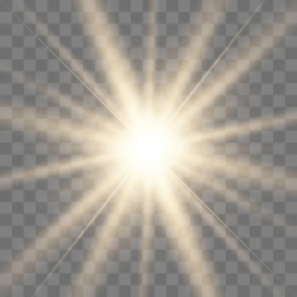 Explosion éclatante de lumière dorée — Image vectorielle