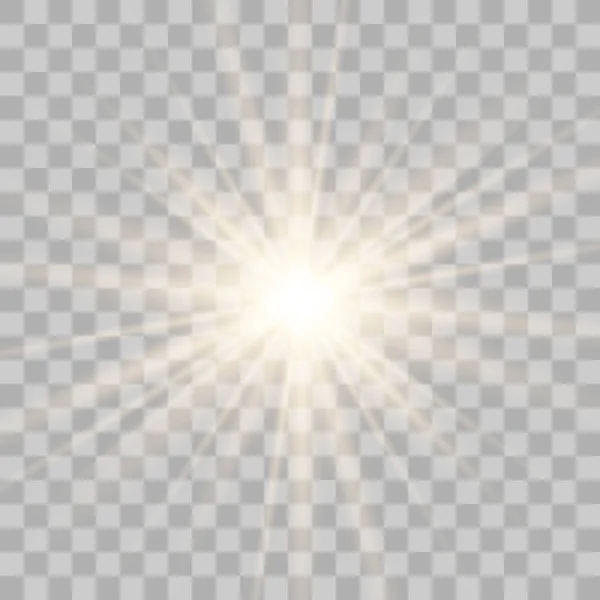 Goud gloeiende licht burst Explosion. — Stockvector