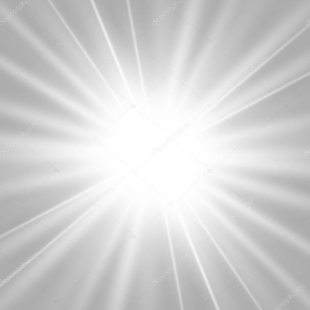 White glowing light burst explosion.