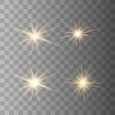 Altın güzel yıldızlar seti.