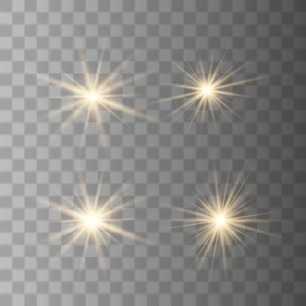 Conjunto de ouro belas estrelas . — Vetor de Stock