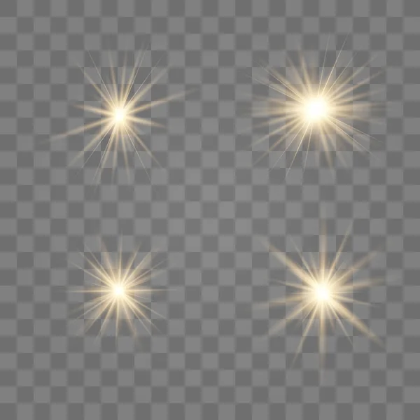 Conjunto de ouro belas estrelas . — Vetor de Stock