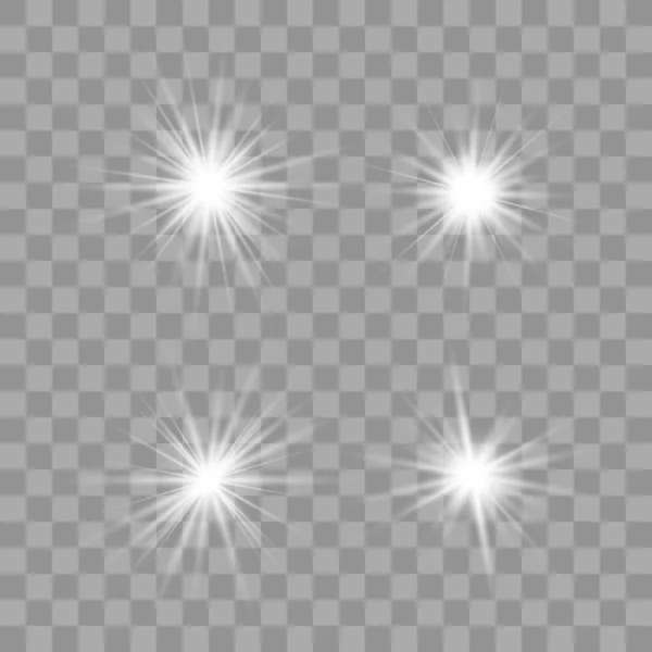 Set blanco brillante hermosas estrellas . — Vector de stock