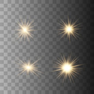 Altın güzel yıldızlar seti.