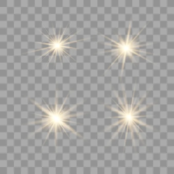 Conjunto de ouro belas estrelas . — Vetor de Stock