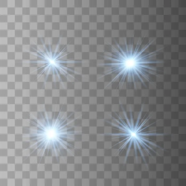 Conjunto de hermosas estrellas azules . — Vector de stock