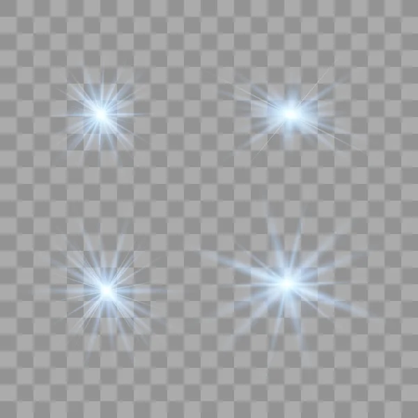 Set di bellissime stelle blu . — Vettoriale Stock