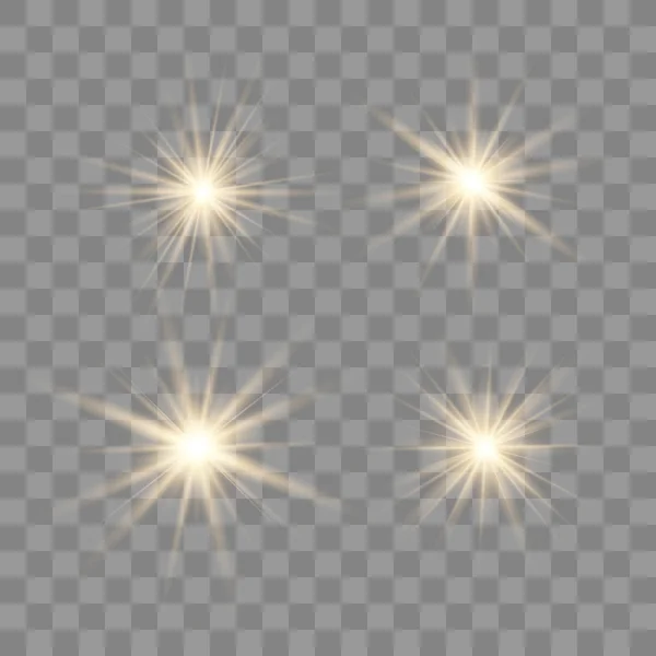 Set di belle stelle d'oro . — Vettoriale Stock