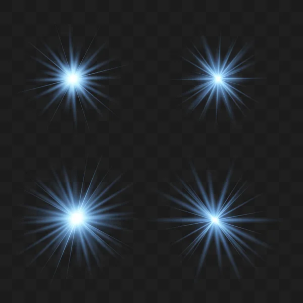Ensemble de belles étoiles bleues . — Image vectorielle