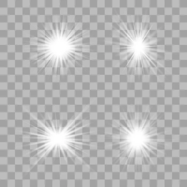 Set blanco brillante hermosas estrellas . — Vector de stock