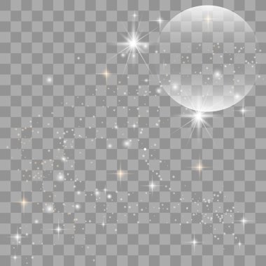 Beyaz kıvılcımlar özel ışık efekti. 