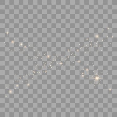 Şeffaf arka planda vektör parılları.