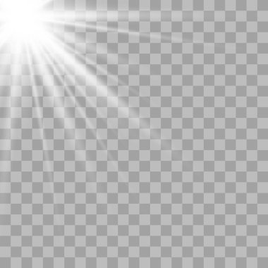 Vektör şeffaf güneş ışığı özel lens.