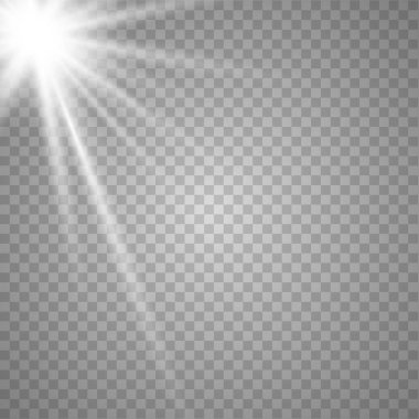 Vektör şeffaf güneş ışığı özel lens.