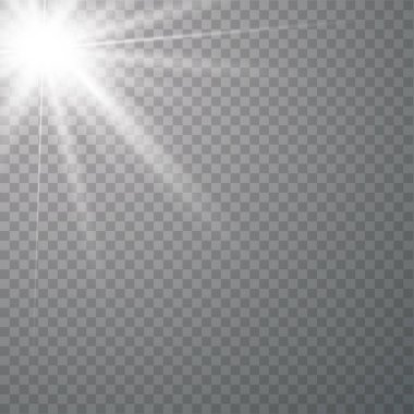 Vektör şeffaf güneş ışığı özel lens.