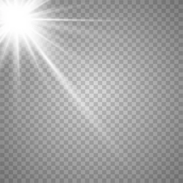 Vector de luz solar transparente lente especial . — Vector de stock