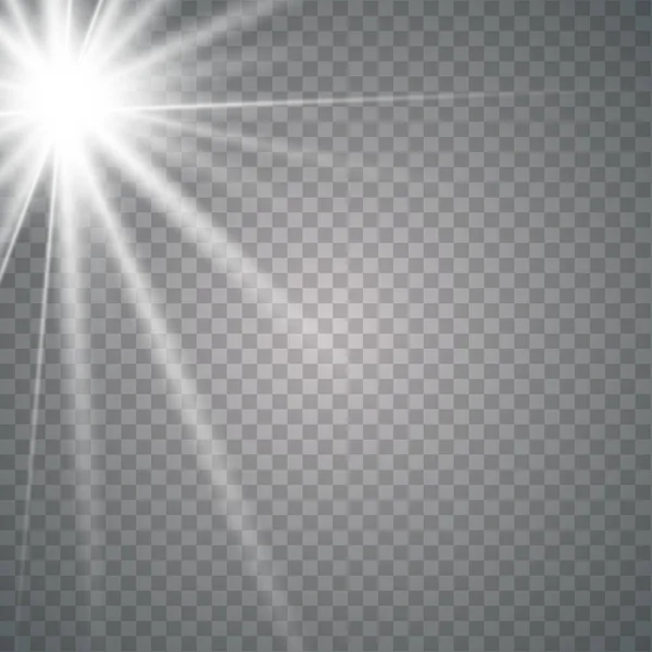 Vector de luz solar transparente lente especial . — Vector de stock