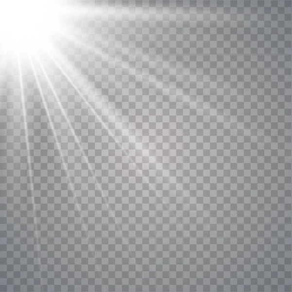 Vektor transparentes Sonnenlicht spezielle Linse. — Stockvektor