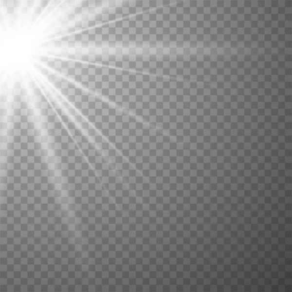 Luce solare trasparente vettoriale lente speciale . — Vettoriale Stock