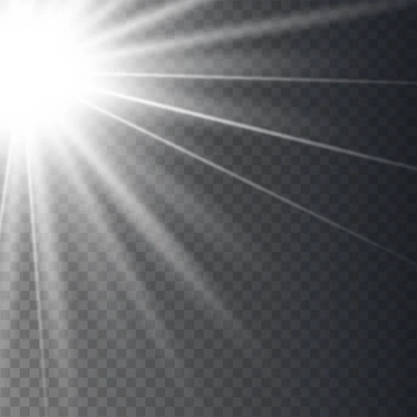 Vector transparante zonlicht speciale lens. — Stockvector