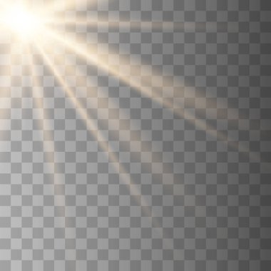 Parlayan güneş ışığı şeffaf bir arka plan.