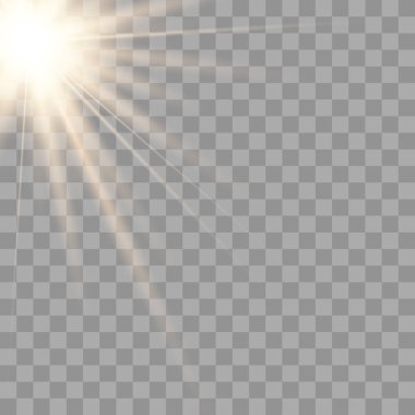 Parlayan güneş ışığı şeffaf bir arka plan.
