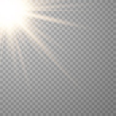 Parlayan güneş ışığı şeffaf bir arka plan.