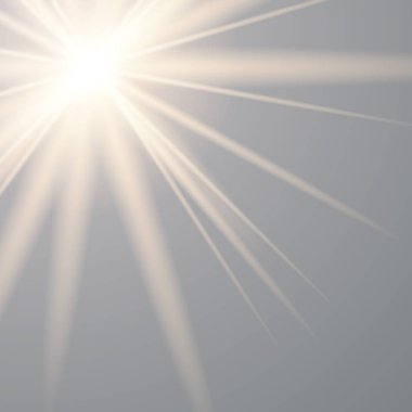 Parlayan güneş ışığı şeffaf bir arka plan.