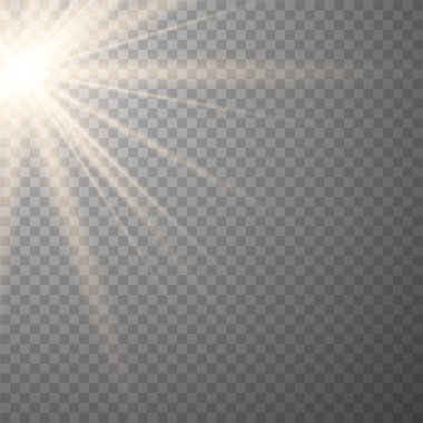Parlayan güneş ışığı şeffaf bir arka plan.