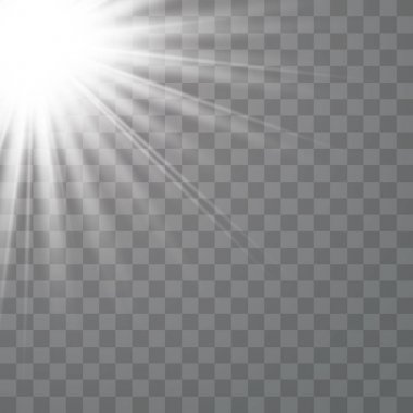 Vektör şeffaf güneş ışığı özel lens.