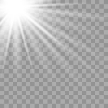 Vektör şeffaf güneş ışığı özel lens.