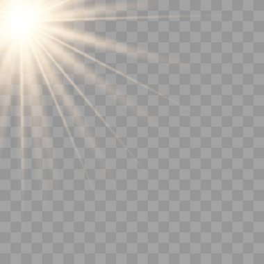 Vektör şeffaf güneş ışığı özel lens.